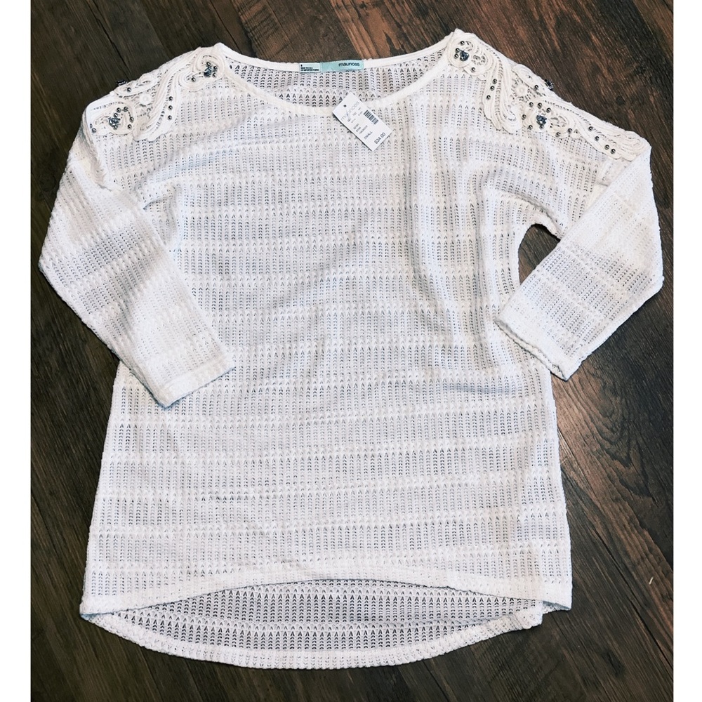 NWT Maurices white summer sweater